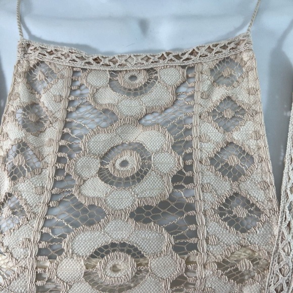 Free People Just Like Honey Lace Dress Handkerchief Hem Blush Pink Size 0 EUC - Picture 4 of 11